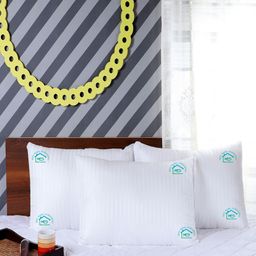 MFD HOME FURNISHING Set of 3 White Solid Sustainable Sleep Pillows-19