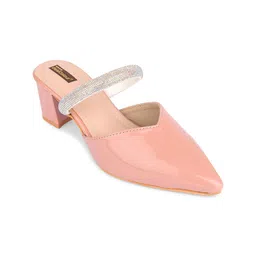 DESI COLOUR Embellished Block Heel Mules-27