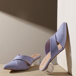 GNIST Pointed Toes Block Mules With Bows-image-47