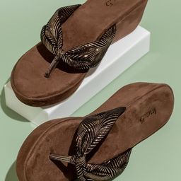 Inc 5 Printed Open Toe Wedge Heels-3