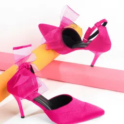 THE WHITE POLE Bow Detail Stiletto Heels-36