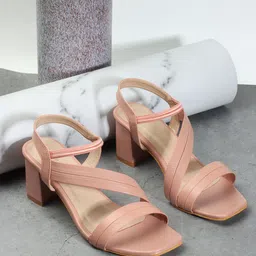 ICONICS Open Toe Block Heels-8