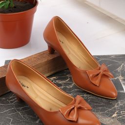 Sole Saga Bow Detail Kitten Heel Pumps-50