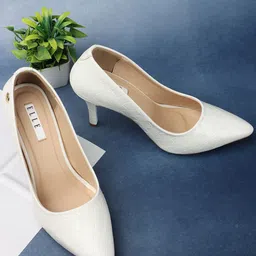 ELLE Pointed Toe Textured Slim Pumps-2