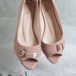 EVERLY Buckles Embellished Peep Toes Comfort Heels-45