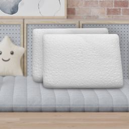 YK Unisex White Solid Memory Foam Cotton Pillows-14