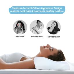 Sleepsia White 2 Pieces Memory Foam Filled Sleep Pillows image 2