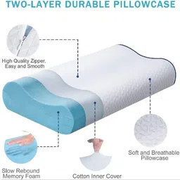 LA VERNE White Memory Foam Filled Polycotton Ultra Soft Sleep Pillow image 3