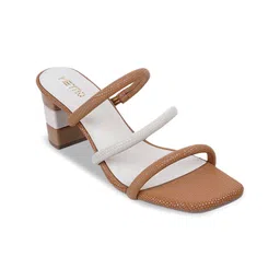 Metro Textured Block Open Toe Heels image 3