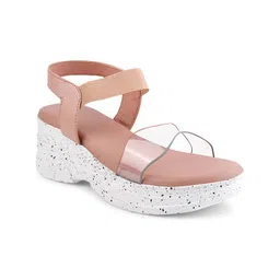 JM Looks Open Toe Wedges With Backstrap image 4