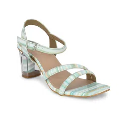 PANAHI Printed Open Toe Block Heels With Buckles image 2
