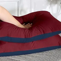 RF RELAXFEEL Maroon Set of 2 Fibre Filled Polycotton Breathable Sleep Pillow image 4