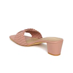TRASE Textured Open Toe Block Heels image 4