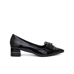 Sherrif Shoes PU Block Pumps with Bows image 5