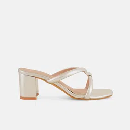 HEELSNFEELS Cross Strap Open Toe Block Heels image 5