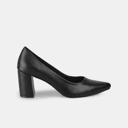 T.ELEVEN Textured Pointed Toe Block Heel Pumps image 2