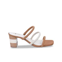 Metro Textured Block Open Toe Heels image 4