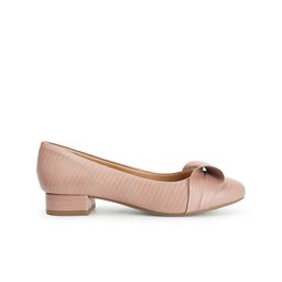 Carlton London Textured Pointed Toe Block Heeled Pumps With Bows image 2