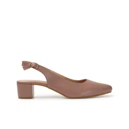 ICONICS Pointed Toe Work Block Mules With Buckles image 4