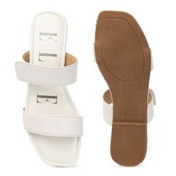ELLE Two Strap Work Open Toe Flats image 4