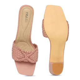 TRASE Textured Open Toe Block Heels image 5
