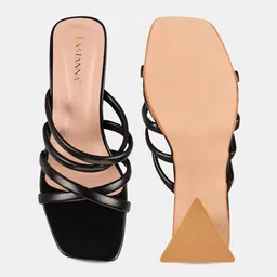 BuckleUp Black Block Mules with Bows image 3