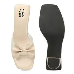 TWIN TOES Open Toe Block Heels With Bows image 5