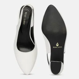 Marc Loire Pointed Toe Block Mules With Backstrap image 3