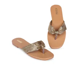Colo Textured Open Toe Flats with Bows image 2