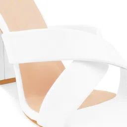 JM Looks Cross Strap Open Toe Block Heels image 5