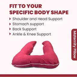Sleepsia Maroon Memory Foam Filled U-Shape Maternity Sleep Pillow image 3