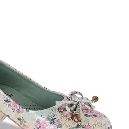 BAESD Girls Printed Party Block Mules with Bows image 3