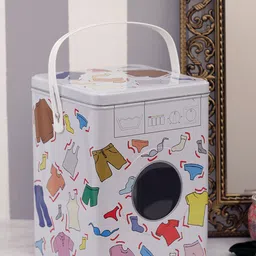 A Vintage Affair- Home Decor White Washing Clothes Detergent Powder Storage Organiser-16