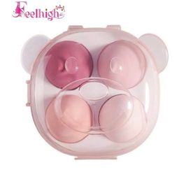FEELHIGH Set of 4 Beauty Blenders Makeup Soft Sponges with Storage Box - Pink-11