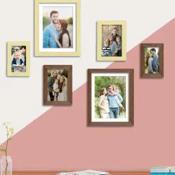 art street Individual Claire Set Of 6 Brown Polyresin<br />Collage Photo Frames-picture-0