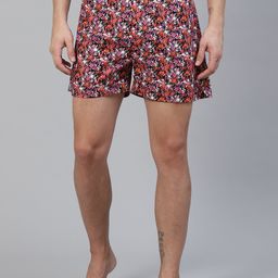 East Ink Men Pink & Orange Printed Pure Cotton Boxers EIBXCO044-image-56