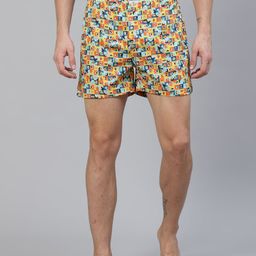 East Ink Men Yellow & Blue Printed Pure Cotton Boxers EIBXCO073-image-44