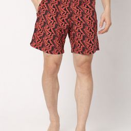 UnderJeans by Spykar Men Printed Mid-Rise Regular Fit Lounge Shorts-picture-51