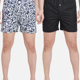 URBAN SCOTTISH Men Pack of 2 Multicoloured Printed  Pure Cotton Boxers USBX1917-28