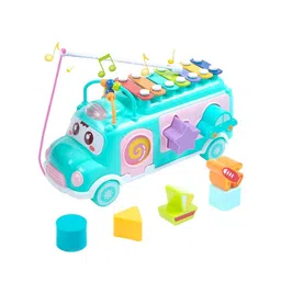 ADKD Kids Xylophone Musical School Bus With Shape Sorter Toy-22