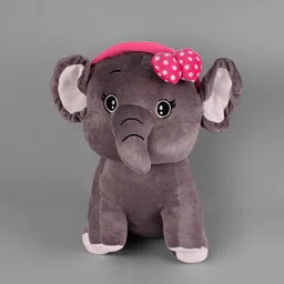 DukieKooky Unisex Kids Grey & Pink Elephant Soft Toy-image-80