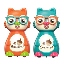 OPINA Kids Pack Of 2 Press To Go Inertial Cute Squirrel Toy-3