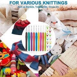 fashio GIRLYZ Attire Crochet Colorful Hooks No.12/11 Width 2.50mm Ergonomic Grip Colorful Soft Handles Aluminum Crochet Hooks for Arthritis and Beginners, Smooth Knitting Needles Mother's Day Gift image 5