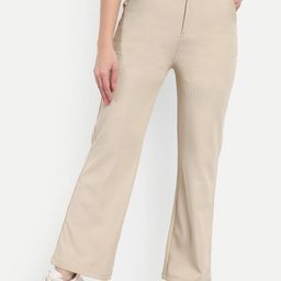 BROADSTAR Women Smart Straight Fit High-Rise Easy Wash Corduroy Cotton Parallel Trouser-picture-46