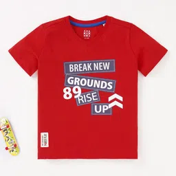 Ed-a-Mamma Boys Typography Printed Sustainable Cotton T-shirt-19
