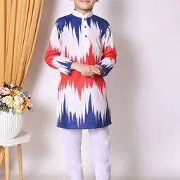 BAESD Boys Abstract Printed Mandarin Collar Kurta with Pyjamas-16