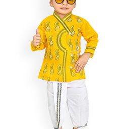 BAESD Boys Ethnic Motifs Printed V-Neck Kurta with Dhoti Pants-46