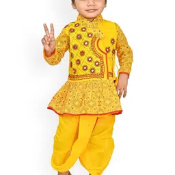 BAESD Boys Ethnic Motifs Printed Angrakha Kurta with Dhoti Pants-50