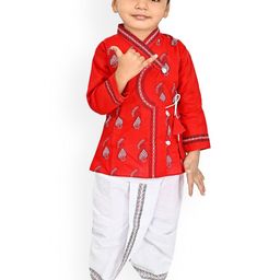 BAESD Boys Ethnic Motifs Printed Kurta With Dhoti Pants-15