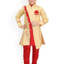 BAESD Boys Mandarin Collar Asymmetric Kurta with Churidar-29